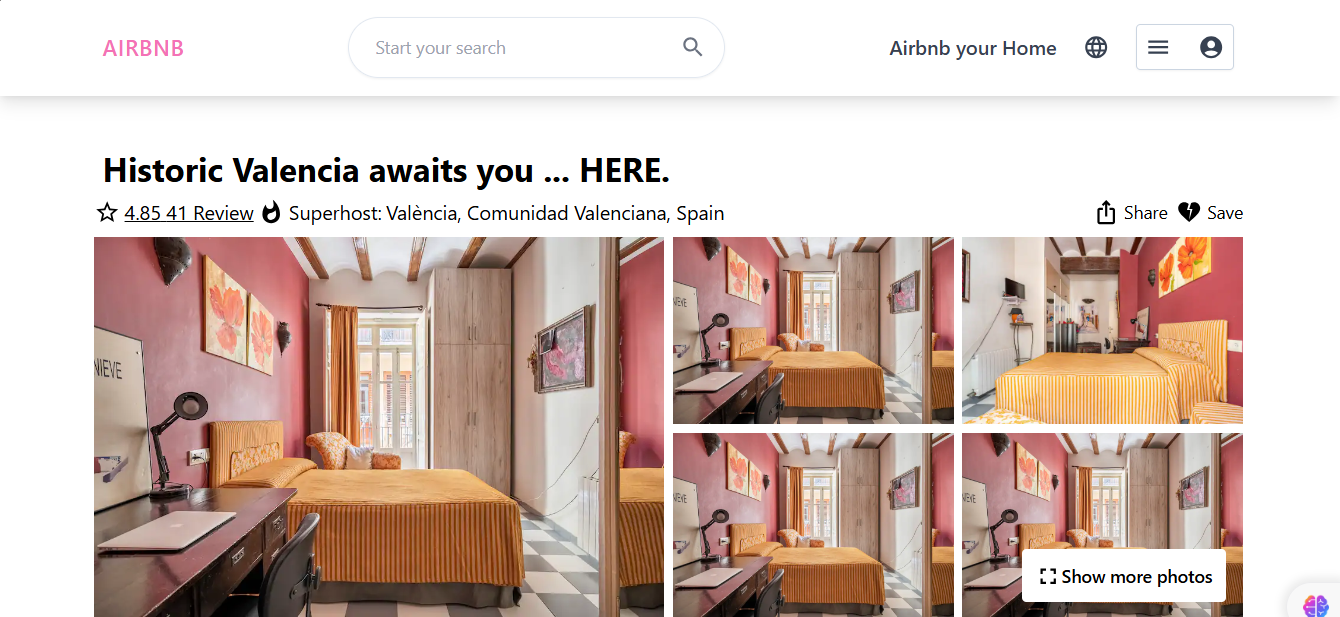 Screenshot of Airbnb